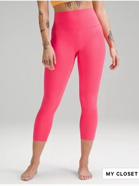 Lululemon Align High-Rise Crop 23”Leggings, Pink Lip Gloss, Size 8, EUC!